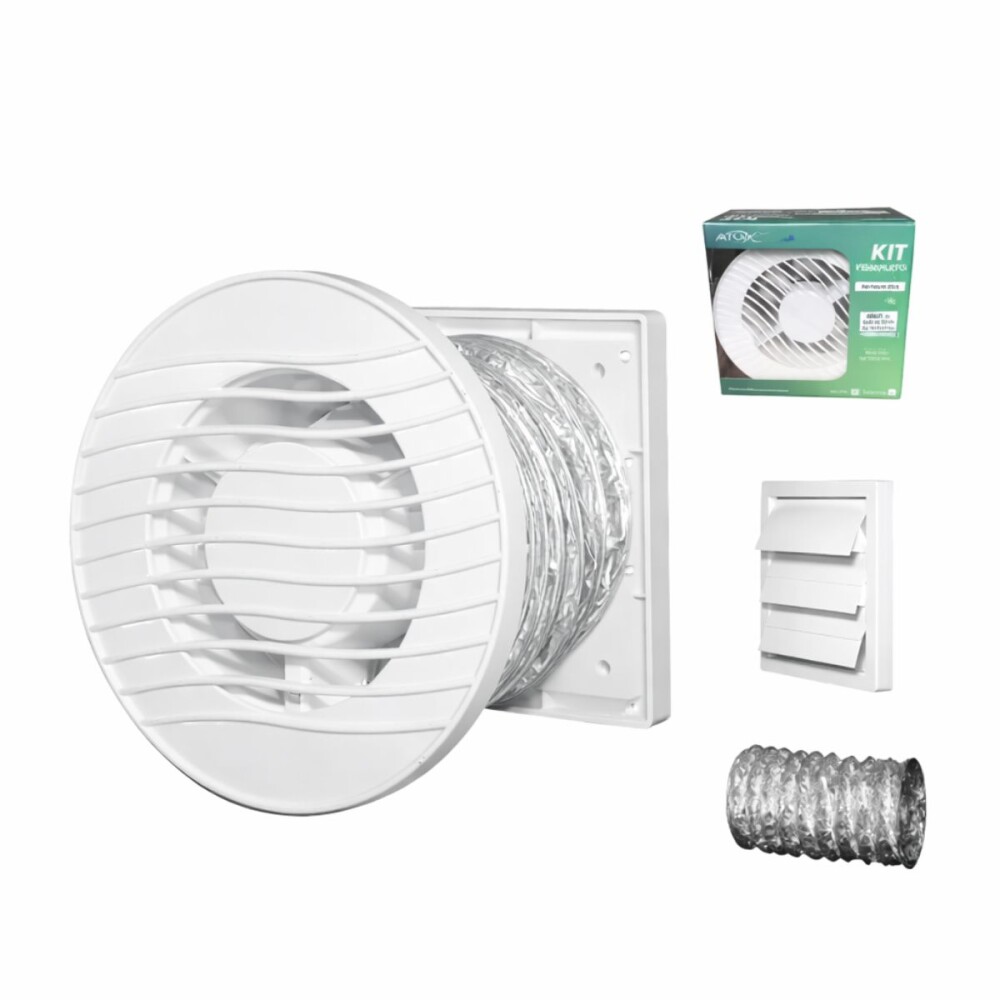 Extractor ARKIT10 con veneciana y corrugado 100mm Extractor Arkit10 Con Veneciana Y Corrugado 100mm