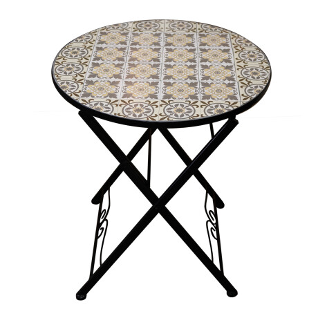 Mesa plegable redonda de mosaicos Mesa plegable redonda de mosaicos