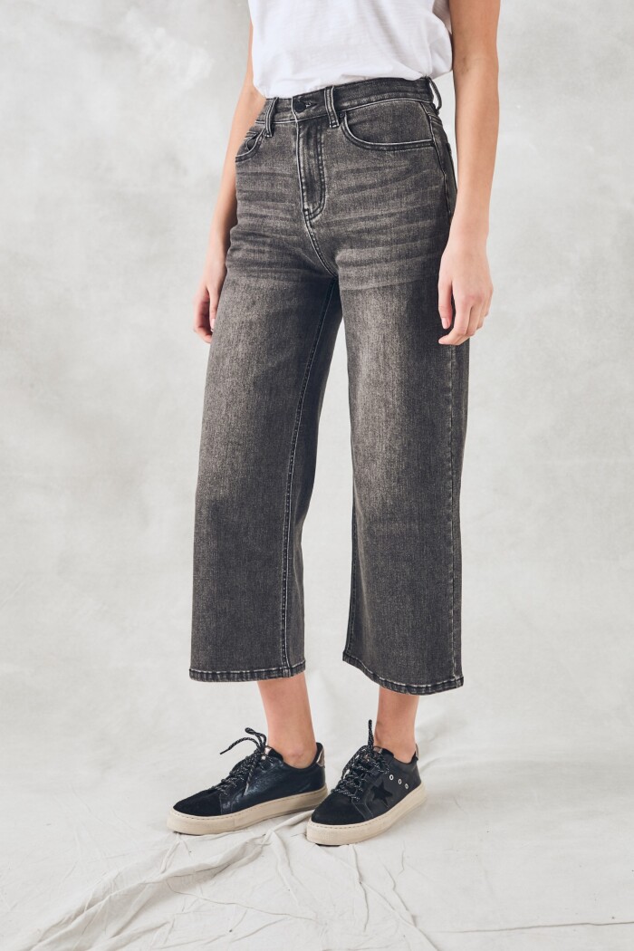 Jean Wide Denim Gris