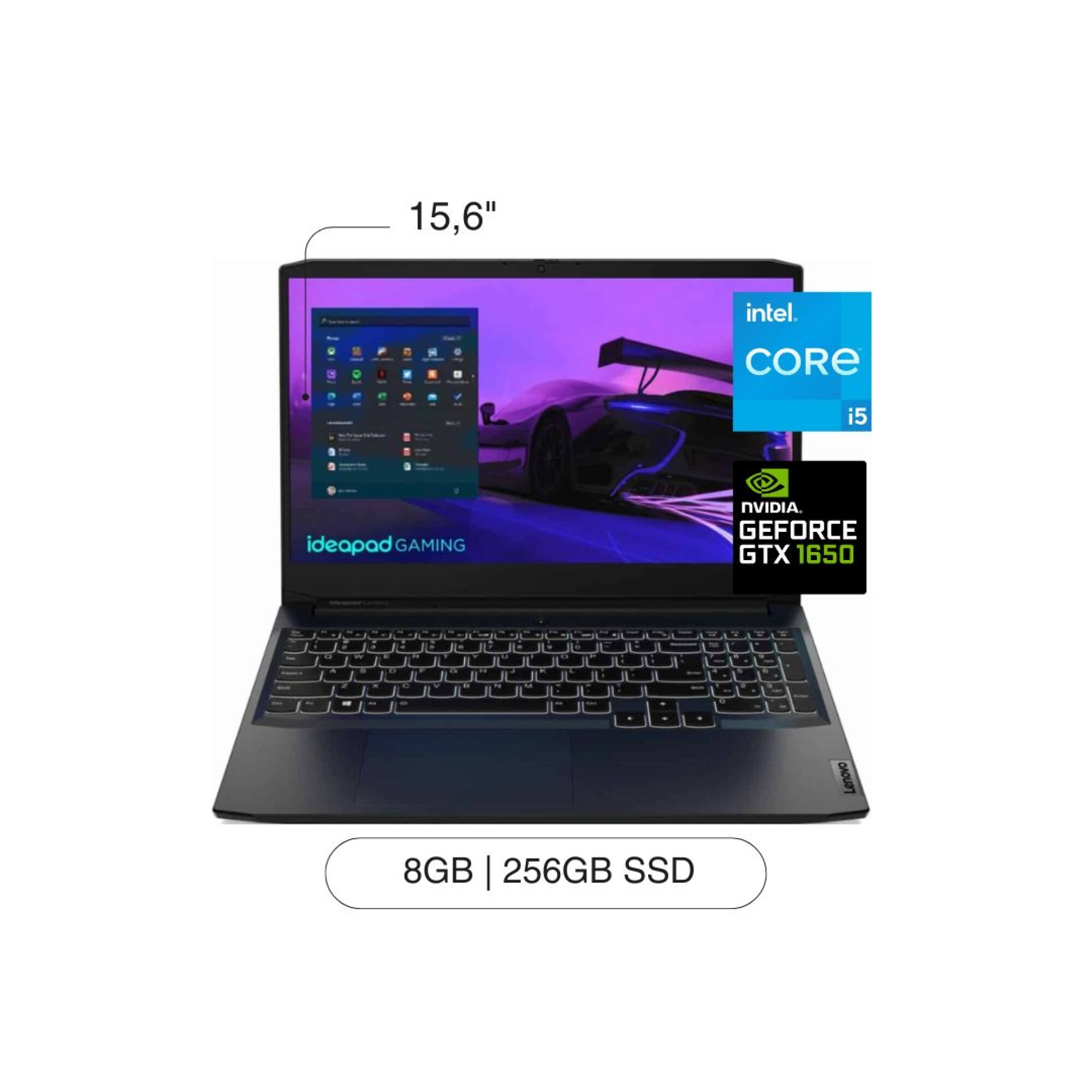 Notebook LENOVO Ideapad Gaming 15,6' FHD 256GB 8GB I5 GTX1650