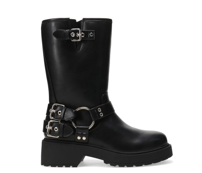 Bota SEKONG con tiras y tachas Black