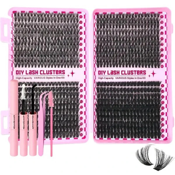 Kit de Extensión de Pestañas Postizas de 800 Piezas y Tres accesorios Kit de Extensión de Pestañas Postizas de 800 Piezas y Tres accesorios