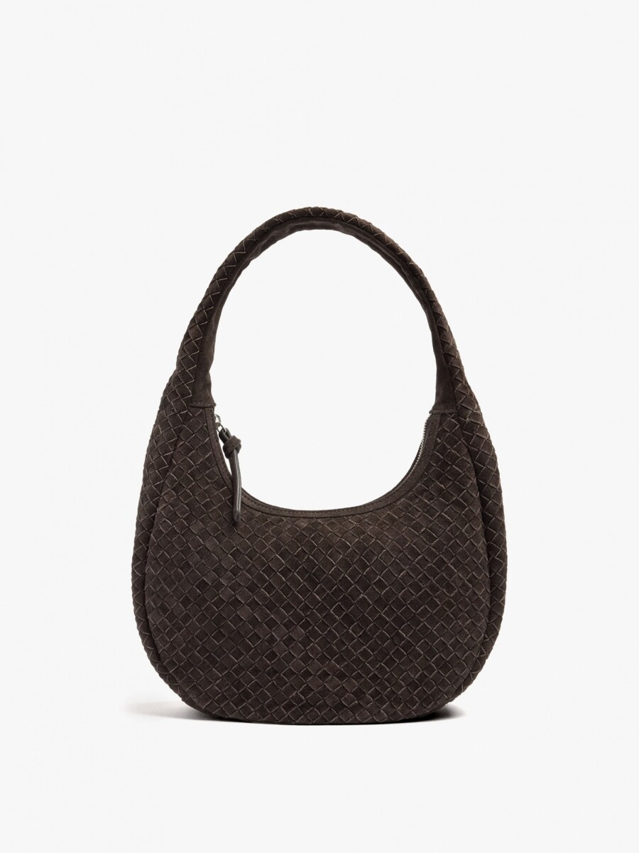 Bolso De Hombro Con Piel Trenzada marron