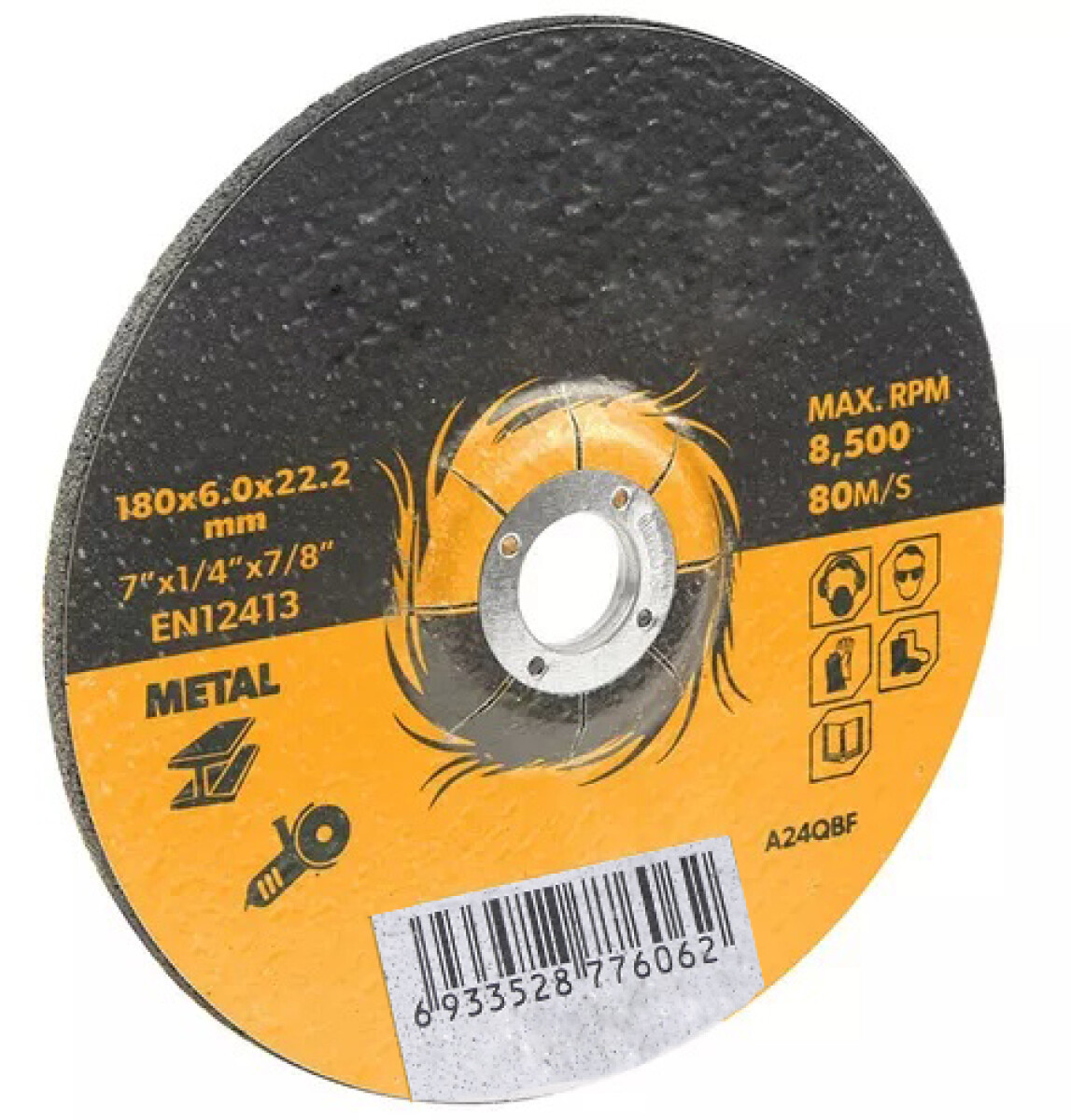 TOLSEN DISCO DESBASTE METAL 180mmX6.0X22.2 
