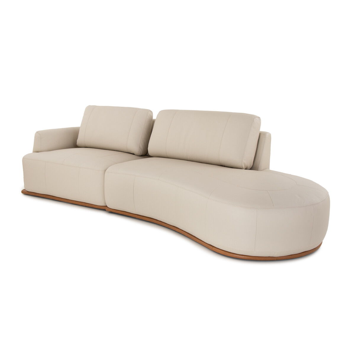 Sofá Chaiselongue Tizzano 3065 - Cuero Básico - Chaise derecho - 10-008 (Off White) 