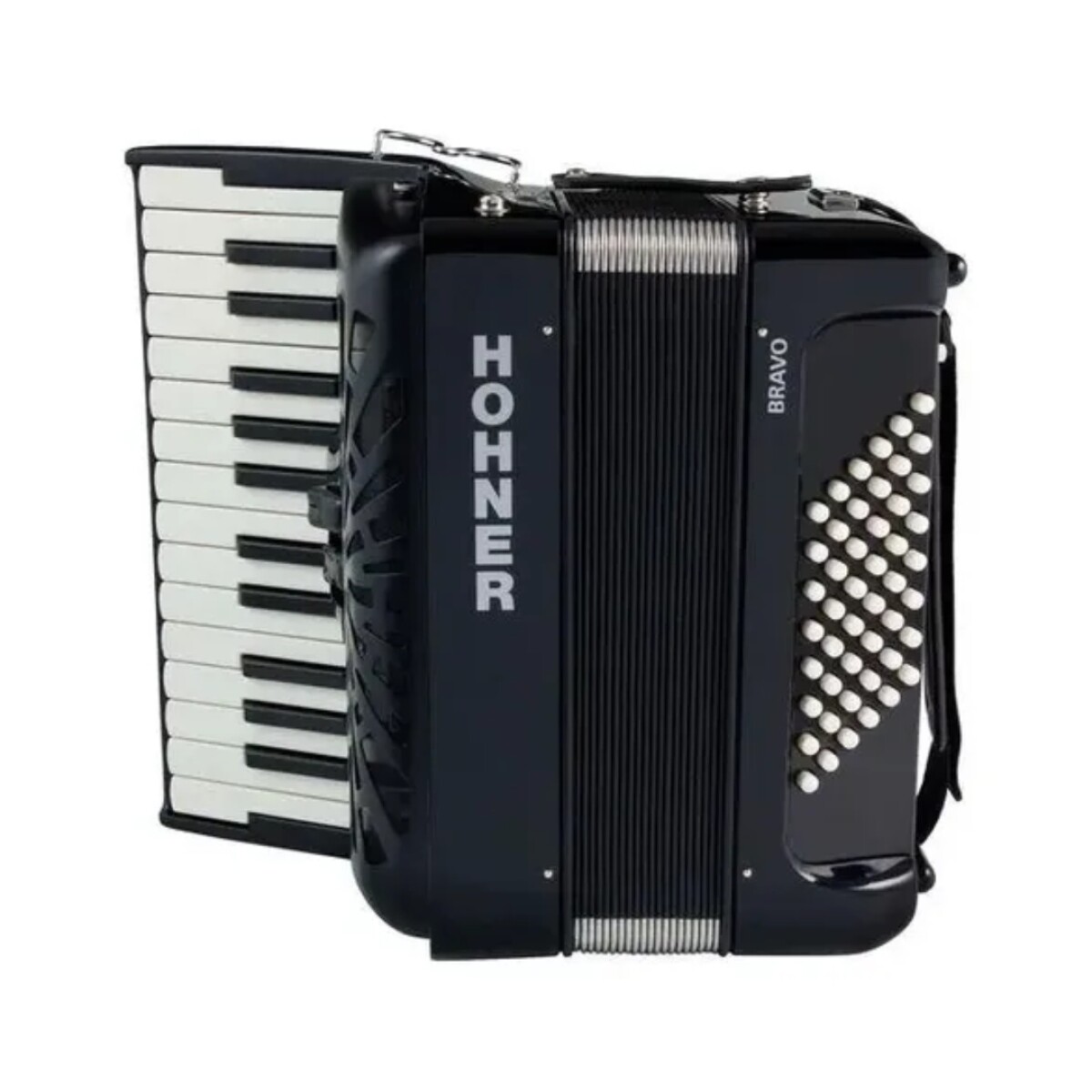 Acordeon Hohner Bravo Ii 48 Bajos Black C/ Estuche 