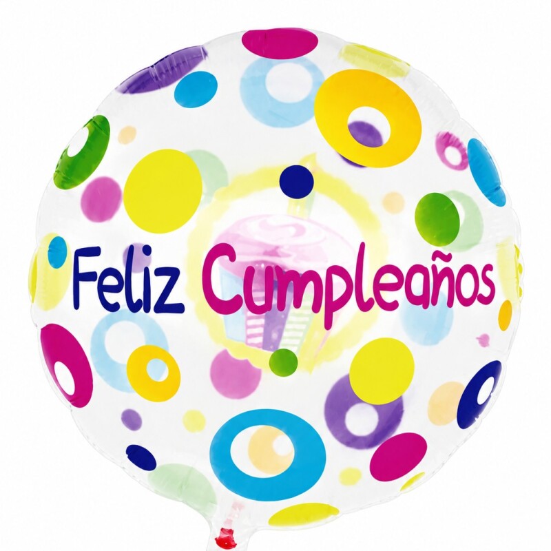 Globo transparente cupcake y velita Globo transparente cupcake y velita