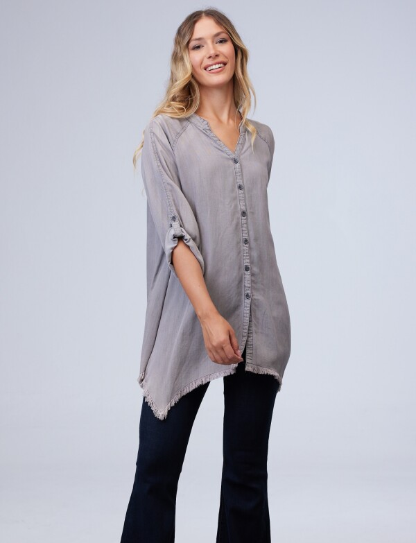 Camisa Oversize Tencel GRIS