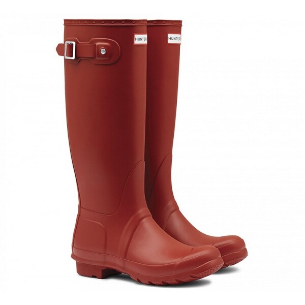 Bota Hunter de lluvia Tall Dark Rojo