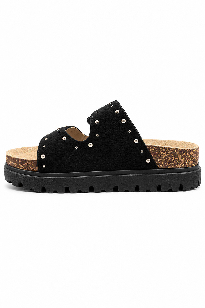 Sandalia Bettina Birky plataforma con tachas BT100 Negro