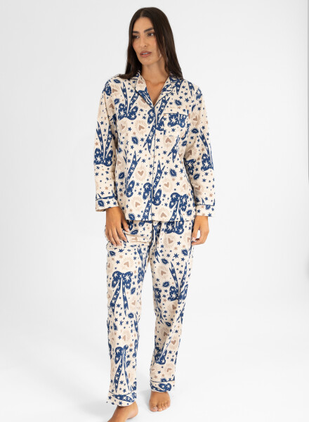 Pijama flannel fleece lucky girl Azul