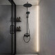 Griferia BARRAl DE DUCHA EXT EN AC INOX NEGRO MATE - SERIE VISEU NEGRO