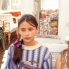 Blusa de hilo cuello con volados Blusa de hilo cuello con volados