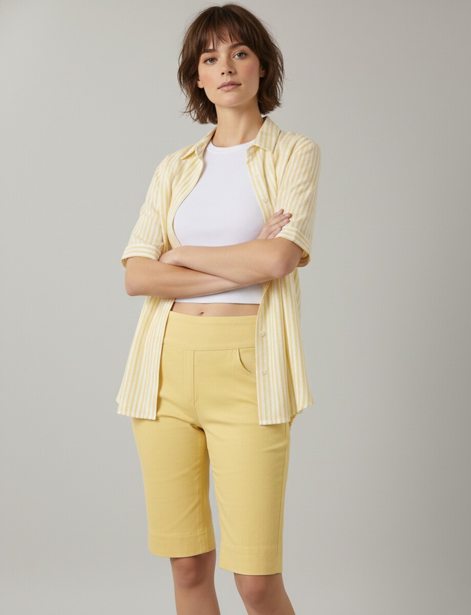 Bermuda Pretina Ancha - Amarillo 