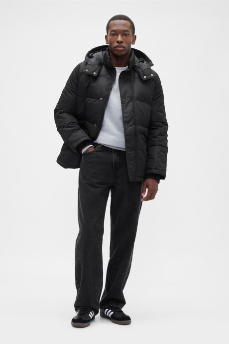 Campera Logo Gap Puffer Hombre Black 1