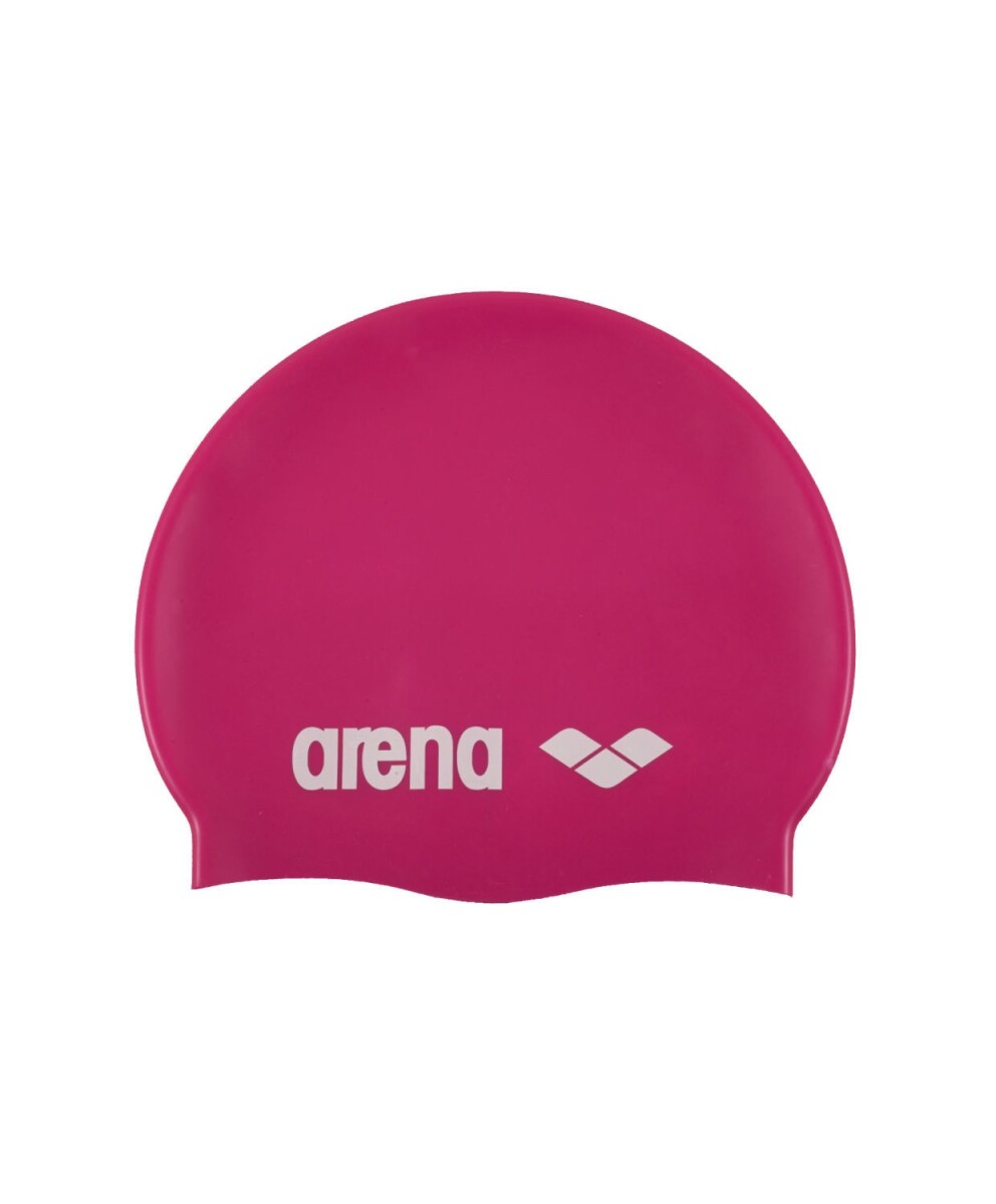 Gorra de Natación – Silicona Fucsia y Blanca 