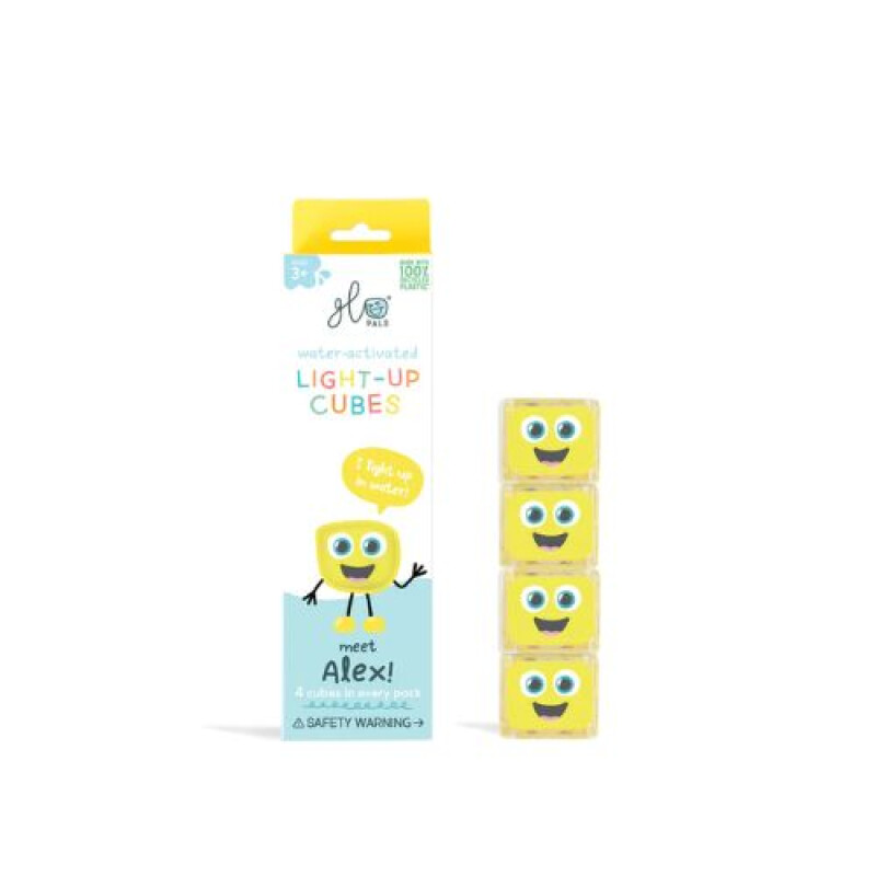 Seet 4 cubos Glo Pals Iluminados Activados por agua Amarillo