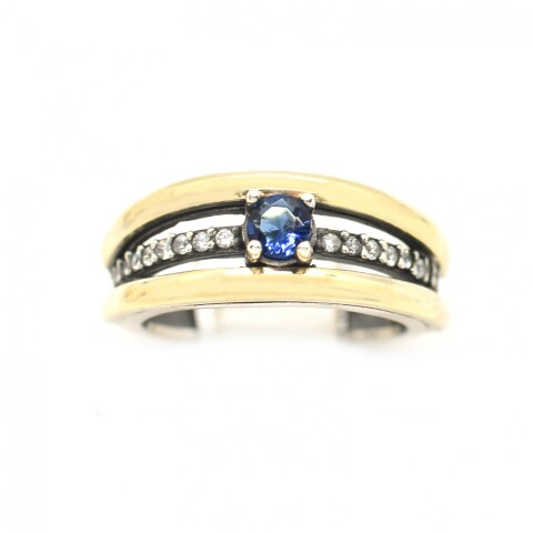 Anillo en Oro y Plata 925 con Zirconias Anillo en Oro y Plata 925 con Zirconias