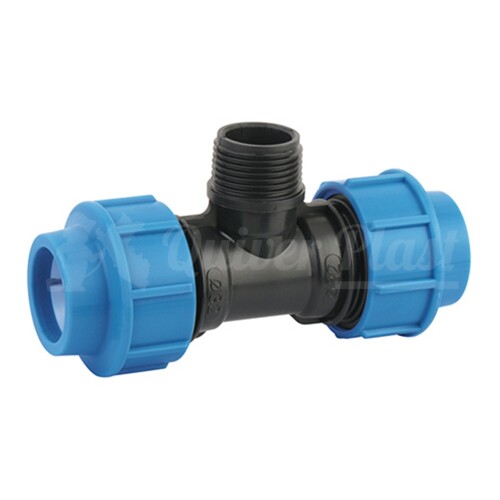 Tee de compresión - M 25mm x 3/4" Tee de compresión - M 25mm x 3/4"