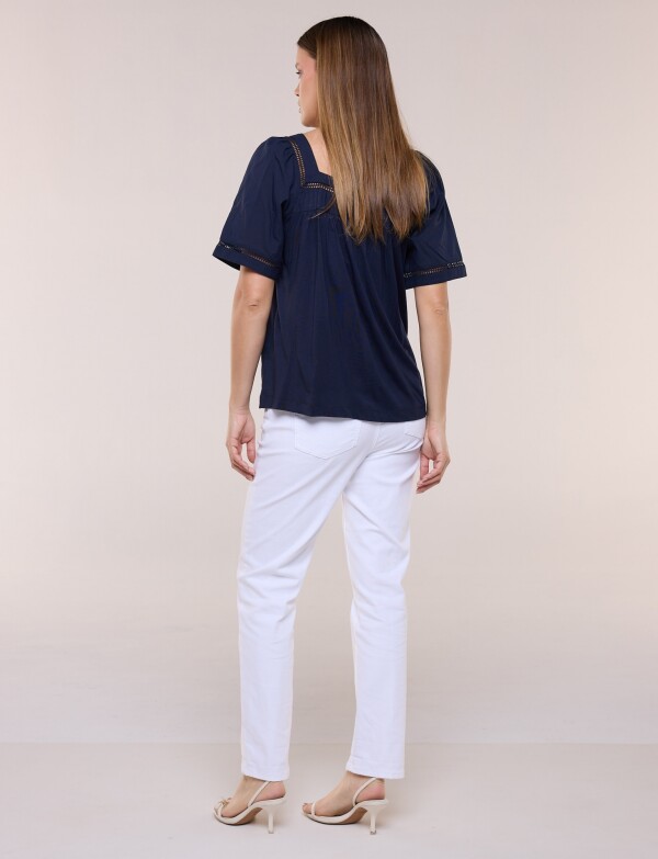 Blusa Esc Cuadrado P AZUL