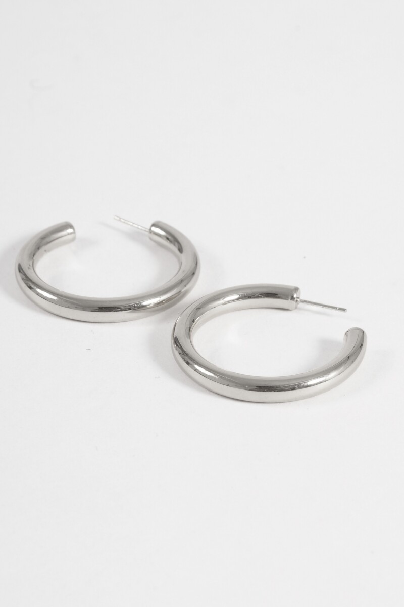 Aros curvos 4 cm acero plateado