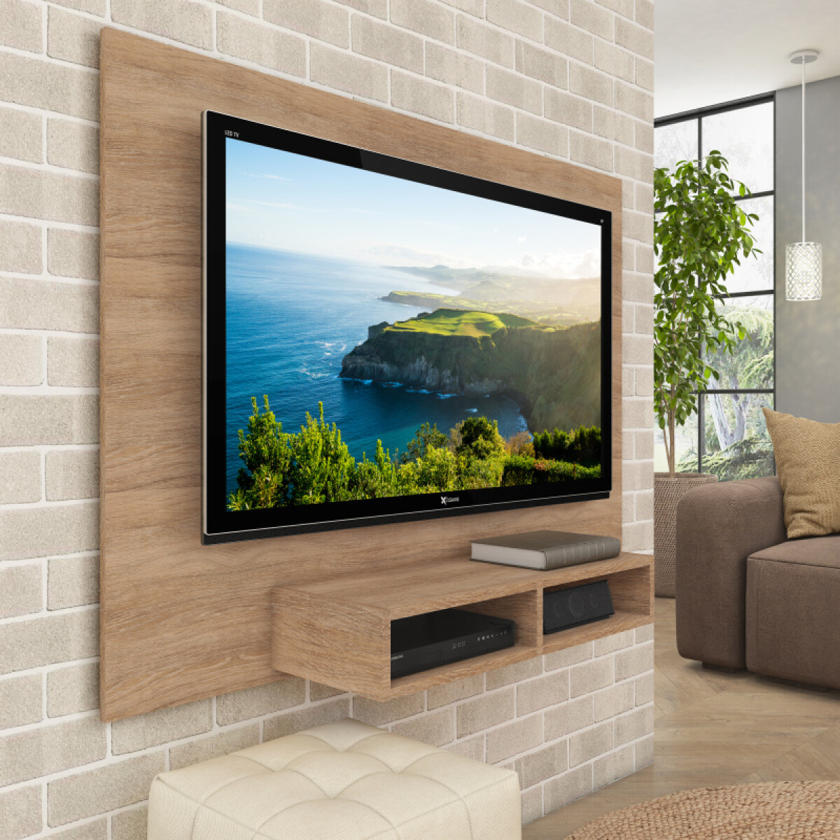 [OUTLET] Rack Panel de Pared con Estantes para TV 43" - Carvale [ÚLTIMA UNIDAD] 