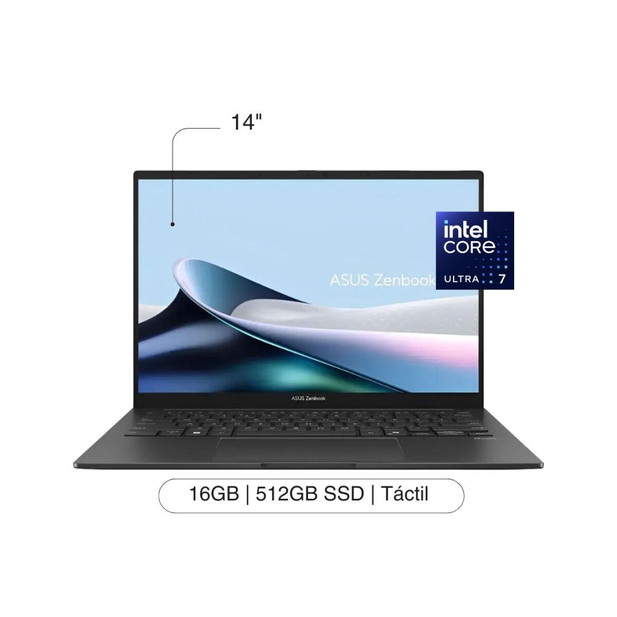 Notebook ASUS Zenbook 14' OLED Touch 512GB / 16GB Intel Core Ultra 7-255H 
