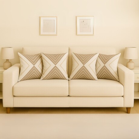 Set x4 funda de almohadones lisa 43 x 43 cm RAYAS BEIGE
