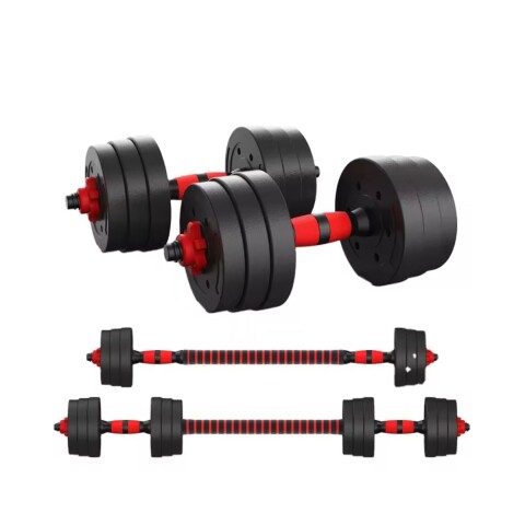 Set Mancuernas Ajustable Regulables 20kg Juego Kit 3 En 1 Disco Pesa Barra Imback Color Negro Y Rojo Set Mancuernas Ajustable Regulables 20kg Juego Kit 3 En 1 Disco Pesa Barra Imback Color Negro Y Rojo