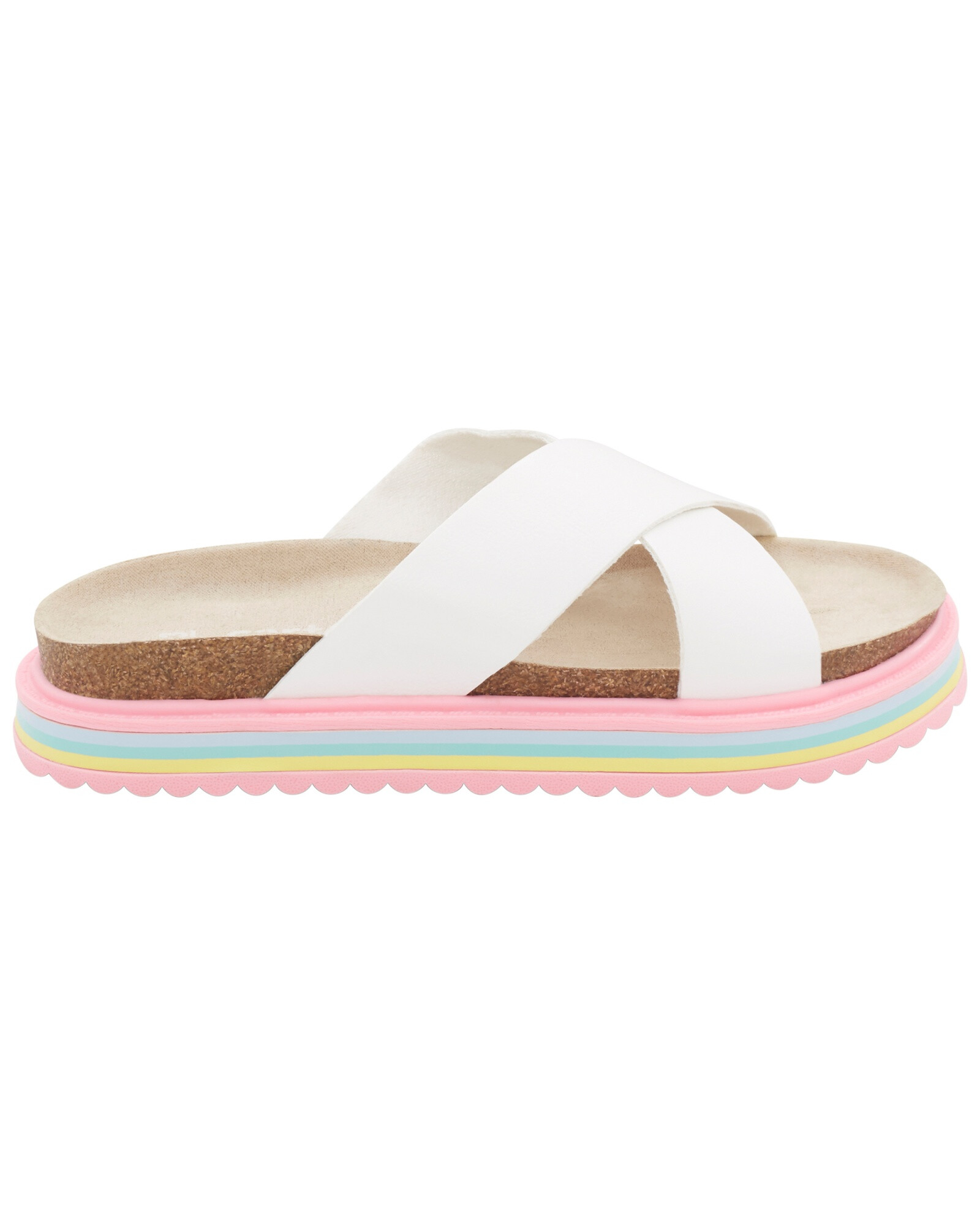 Sandalias sin talón, diseño con suela arcoíris Sandalias sin talón, diseño con suela arcoíris