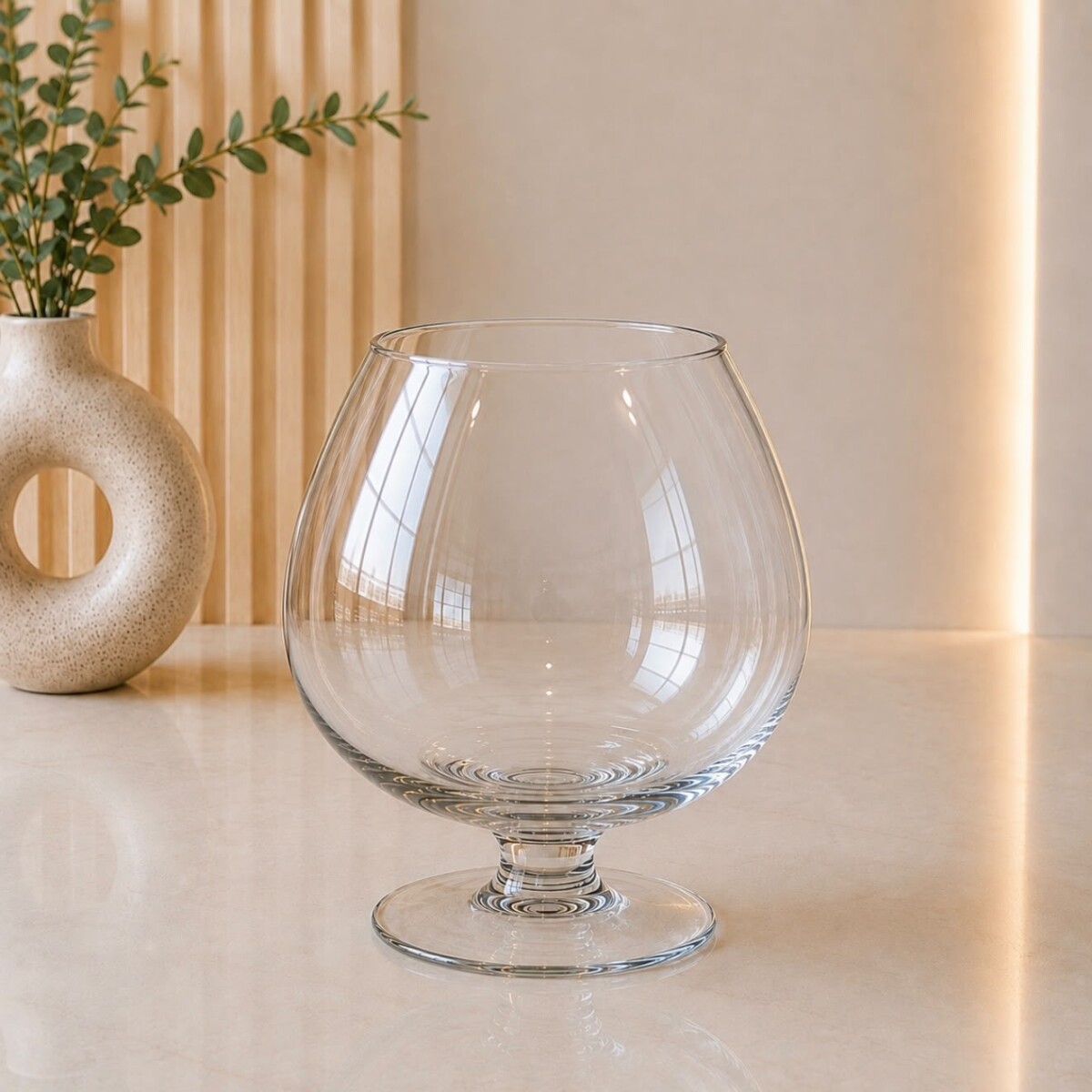 Florero Globo con Pedestal - Altura 20 cm - Ø 19cm 