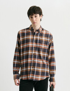012442 CAMISA HARRINGTON LABEL Ladrillo