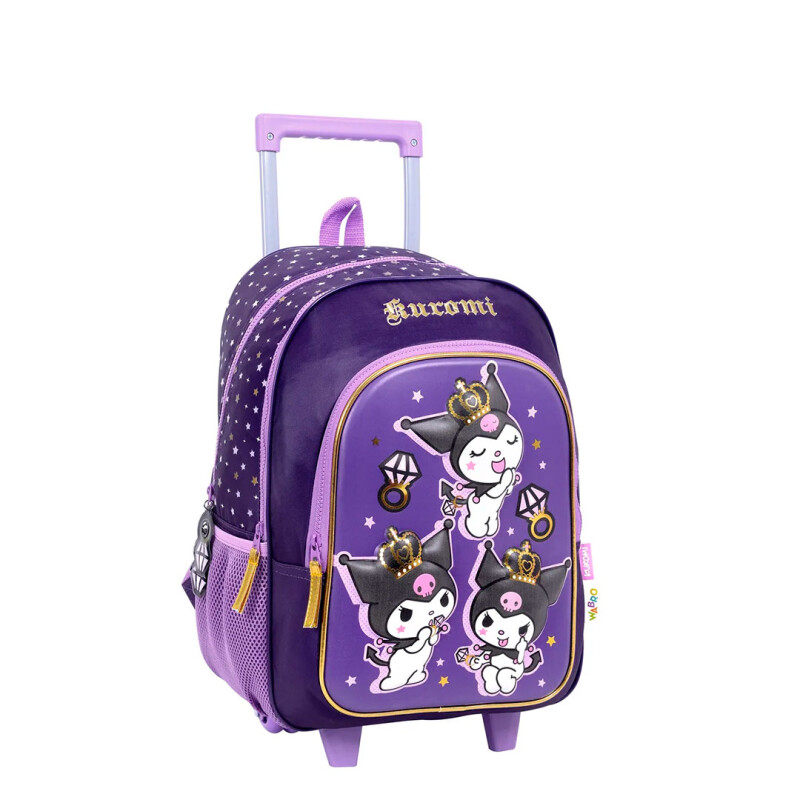 Mochila Disney Kuromi Diamond Con Carro 17 Pulgadas Violeta
