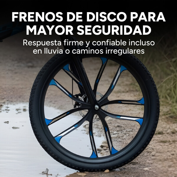 Bicicleta JJFH Rod 26 Doble Suspensión Plegable Freno Disco Color Azul