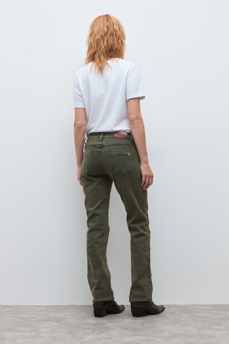 Jean recto Julieta verde oliva