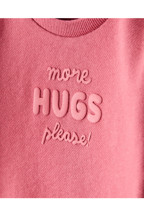 Buzo de algodón con felpa, rosado Sin color