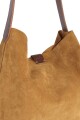 Tote bag de cuero con gamuza Tostado