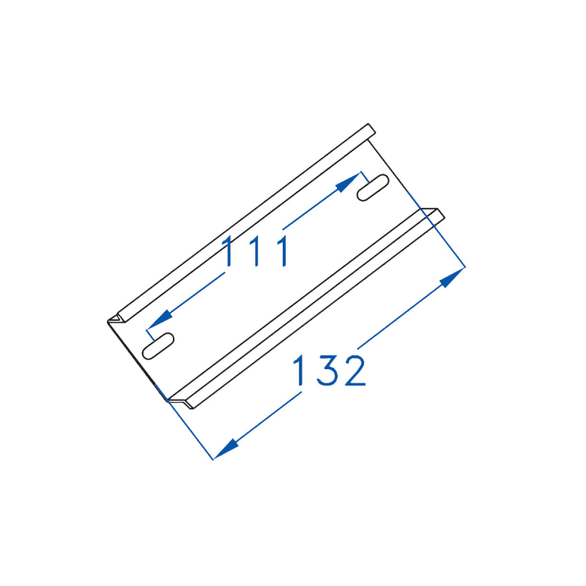 Riel omega din para 6 módulos, 13cm de largo - GR7310 