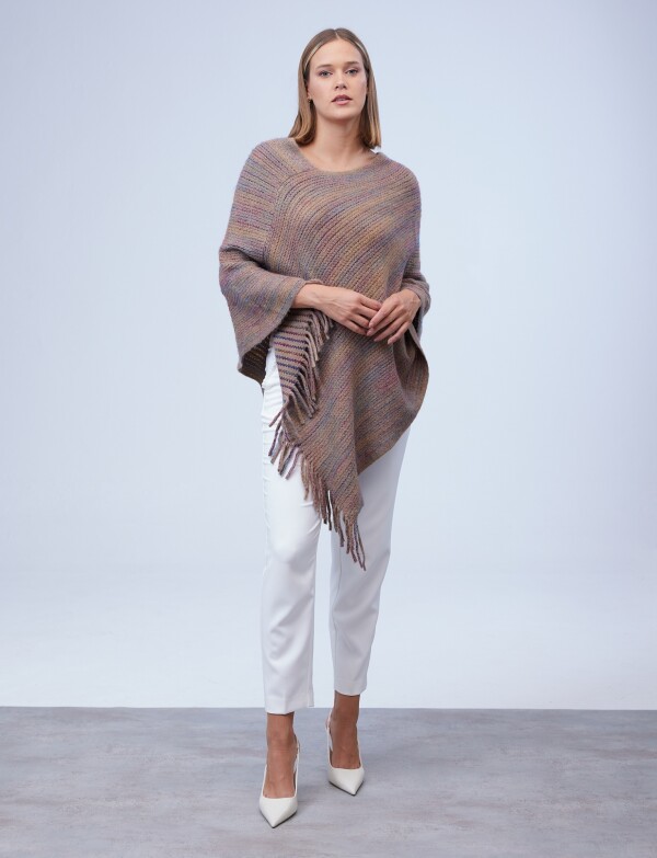 Poncho Brillo TOSTADO/MULTI