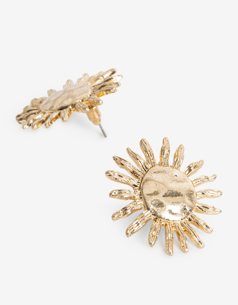 Aros Pasantes Metal Aros Pasantes De Sol Metal - Dorado Oro Amarillo