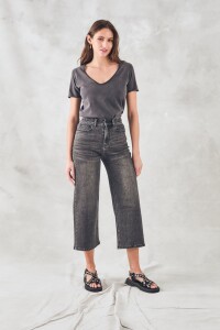 Remera Algodón Lavado Negro Lavado