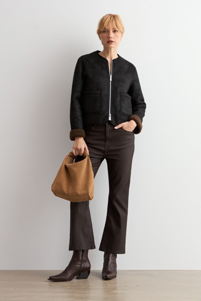 Chaqueta reversible chocolate