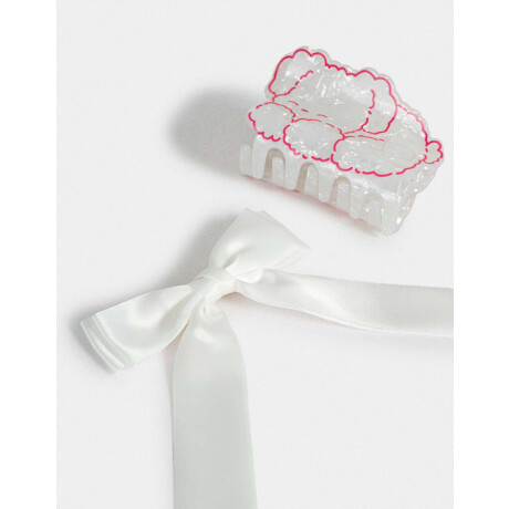 Set De Accesorios De Pelo Blanco Crudo