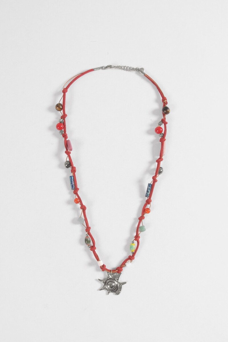 Collar cordón espiral acero plateado