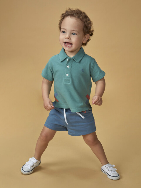 Polo Detalles Contraste Verde Nuevo