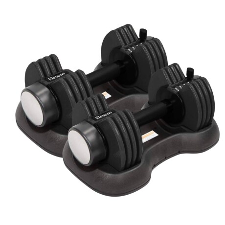 Set x2 mancuernas ajustable con base 6kg Negro