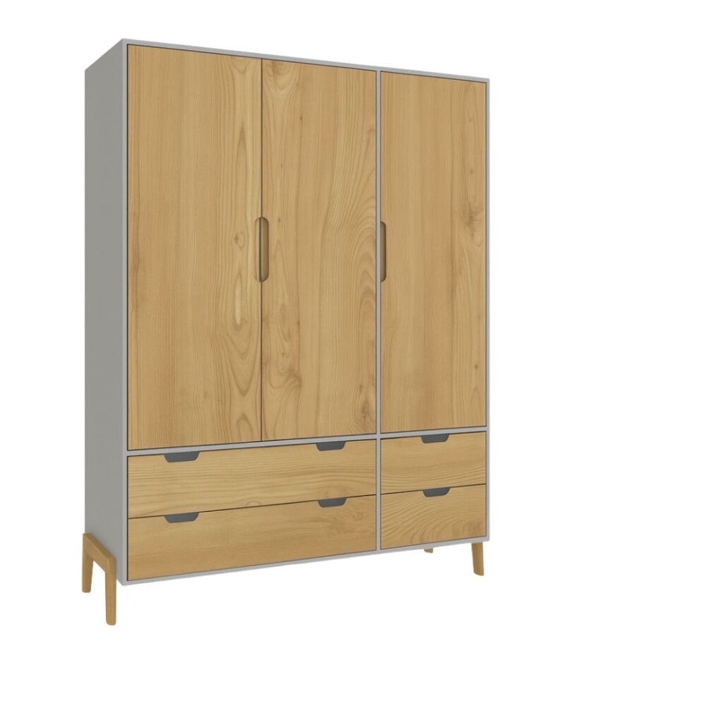 ROPERO - 3 PUERTAS LINEA WOOD GRIS