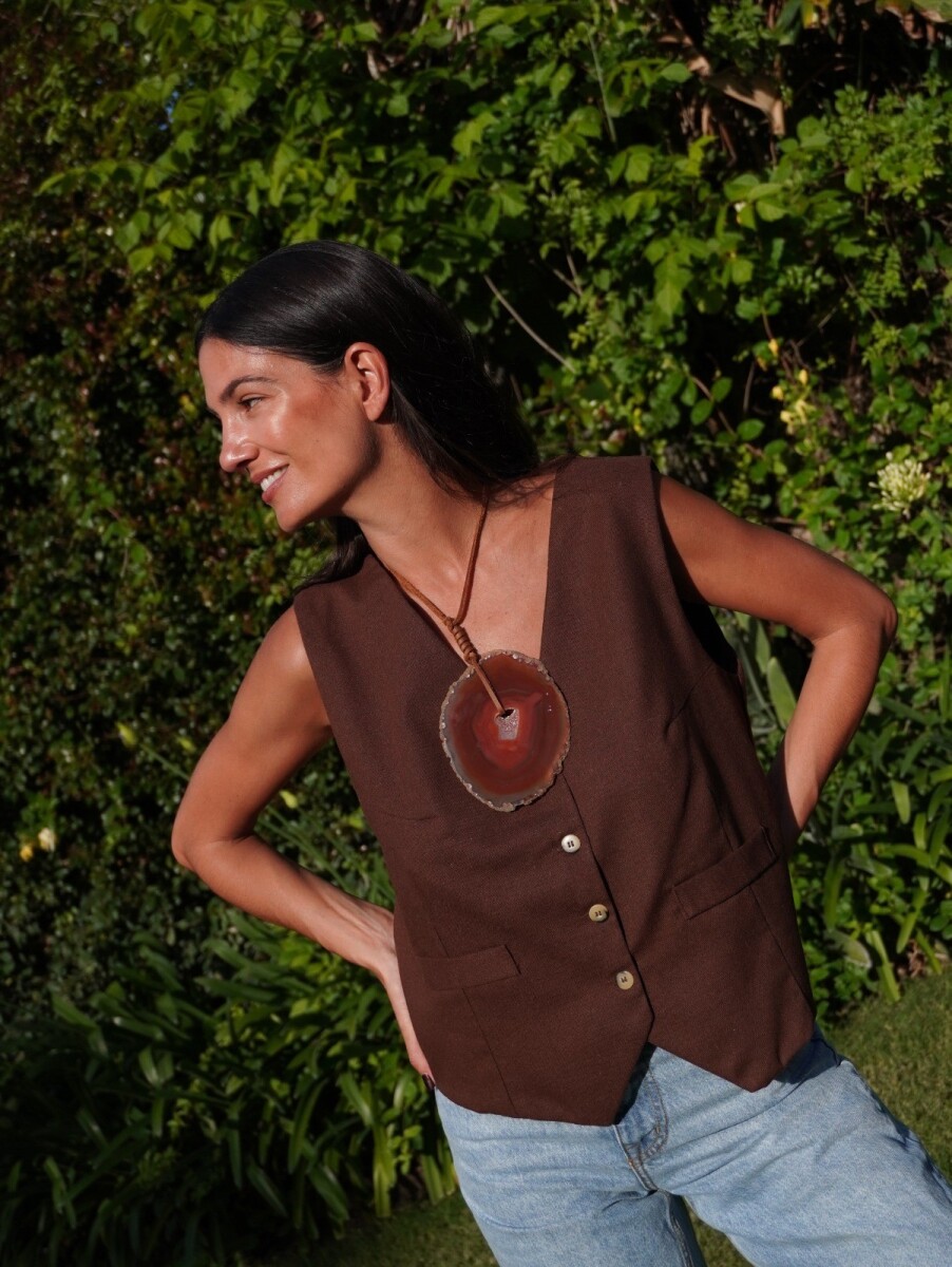 Avenue Vest Lino - Chocolate 