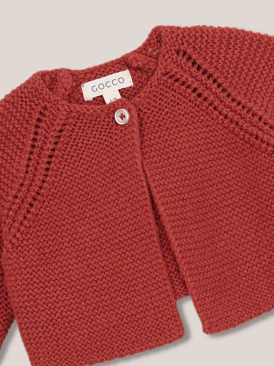 Chaqueta Punto Bobo Coral Oscuro