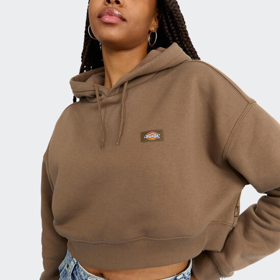 Buzo Dickies Oakport Cropped Hoodie Marrón
